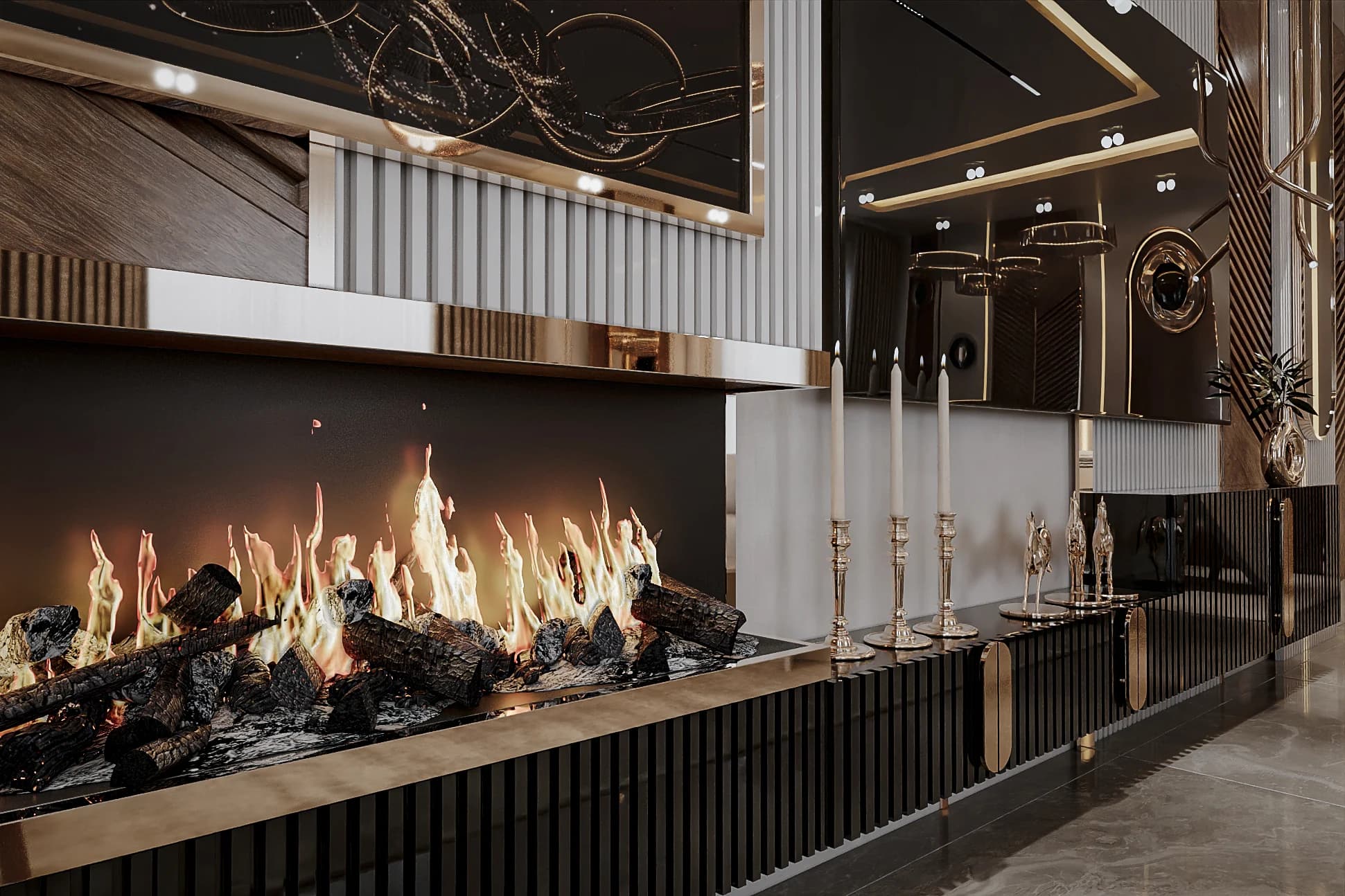 Fulya Koç Villa — salon görselleştirmesi