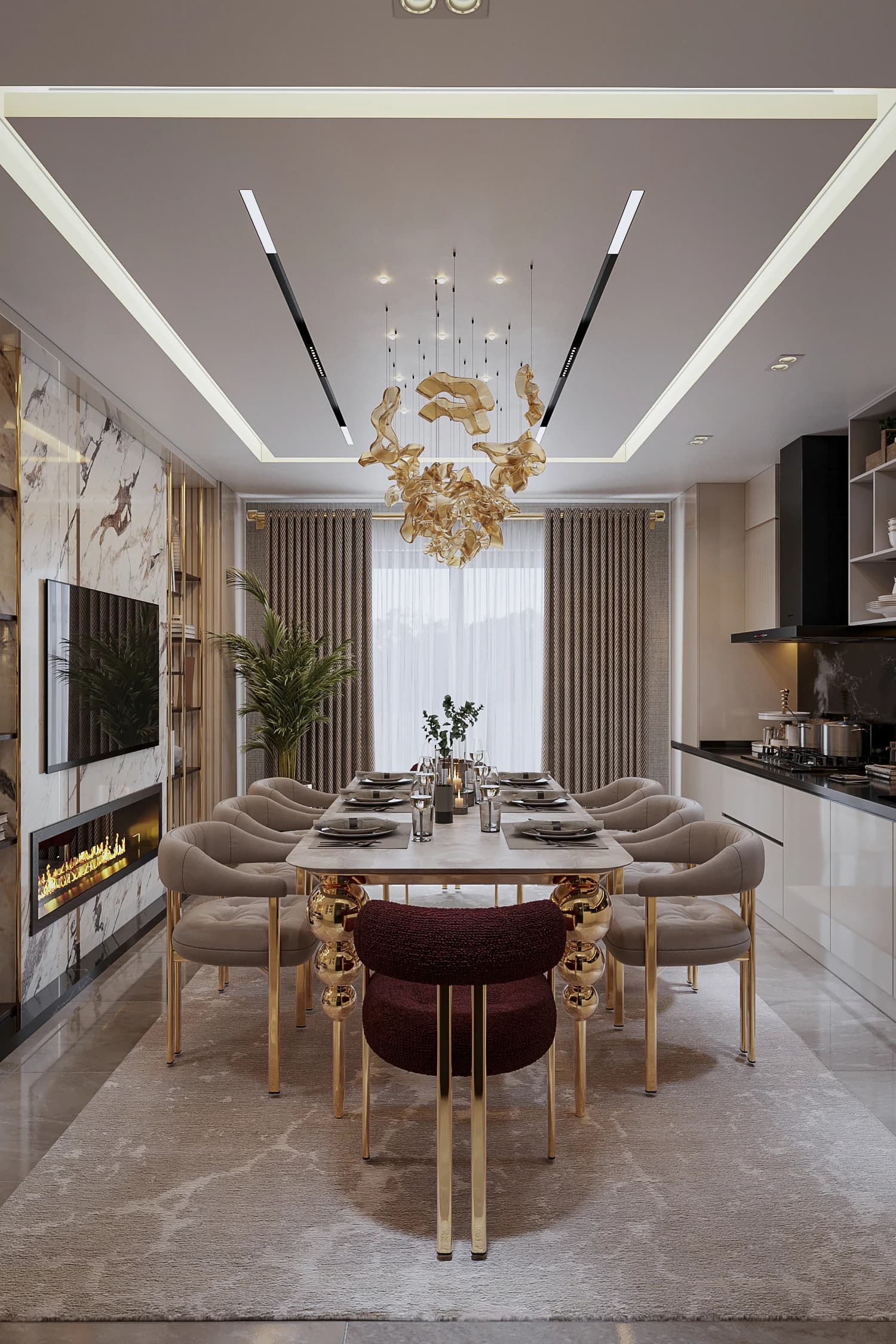 Fulya Koç Villa — mutfak görselleştirmesi