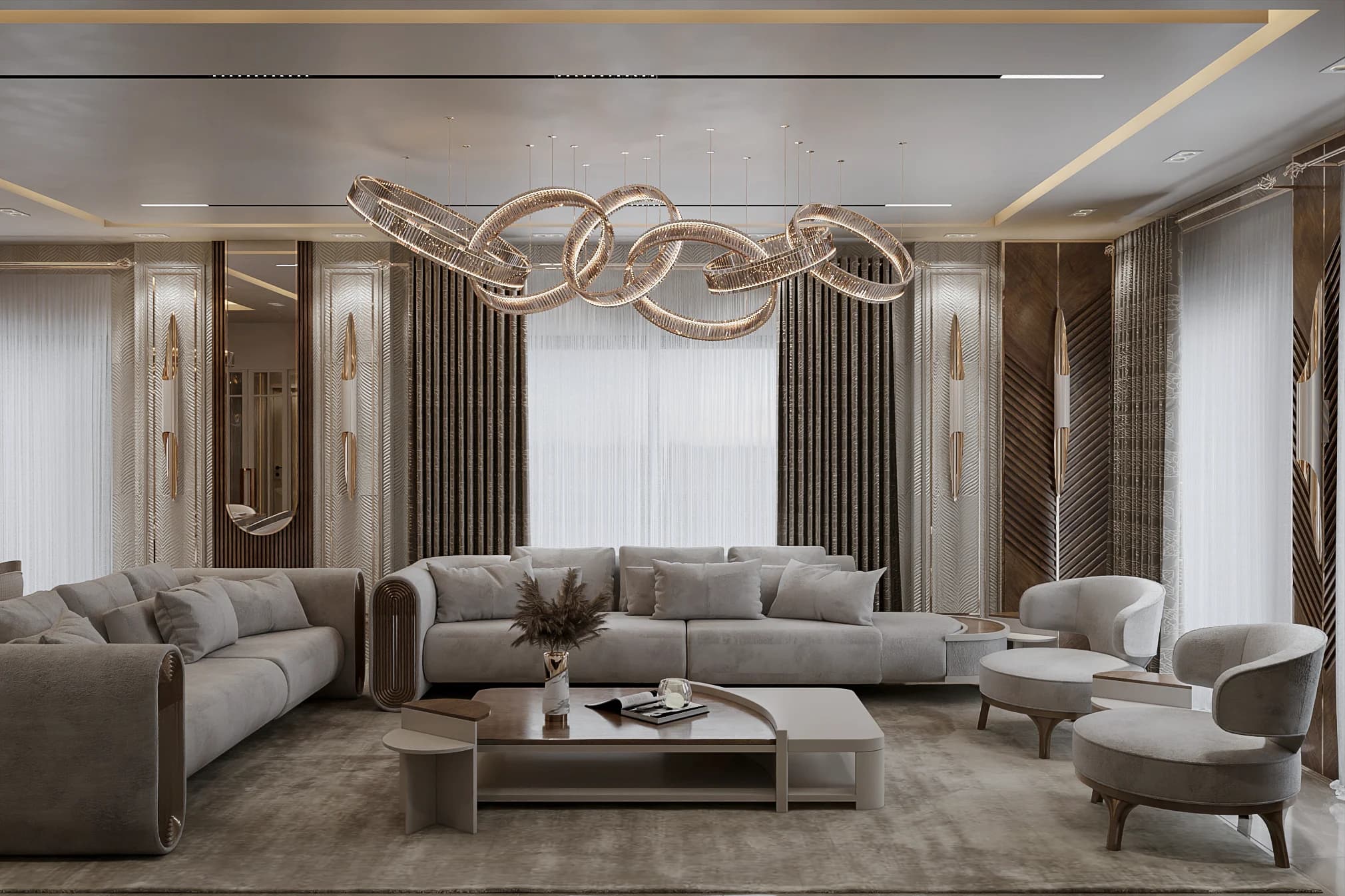 Fulya Koç Villa — salon görselleştirmesi