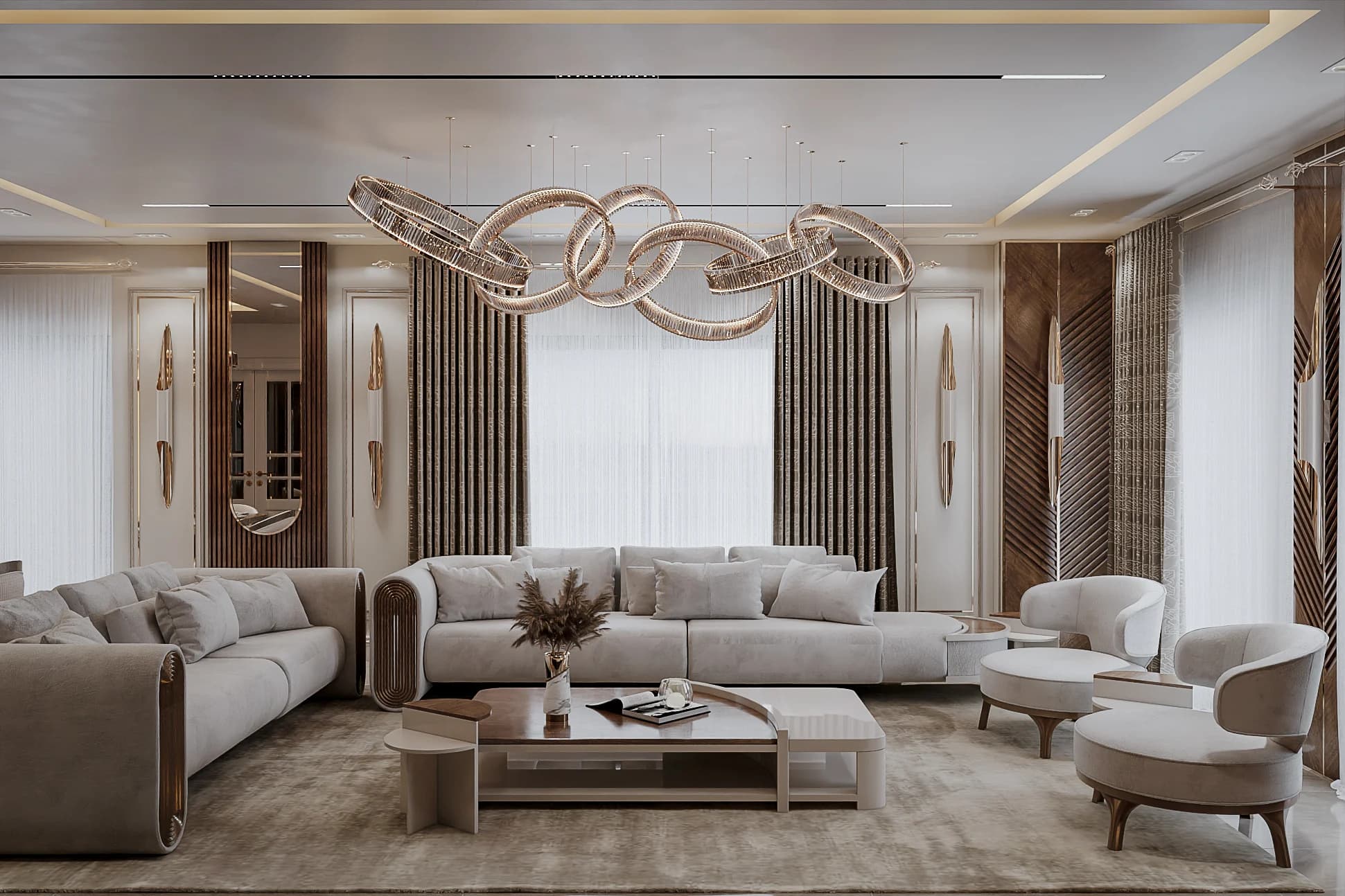 Fulya Koç Villa — salon görselleştirmesi