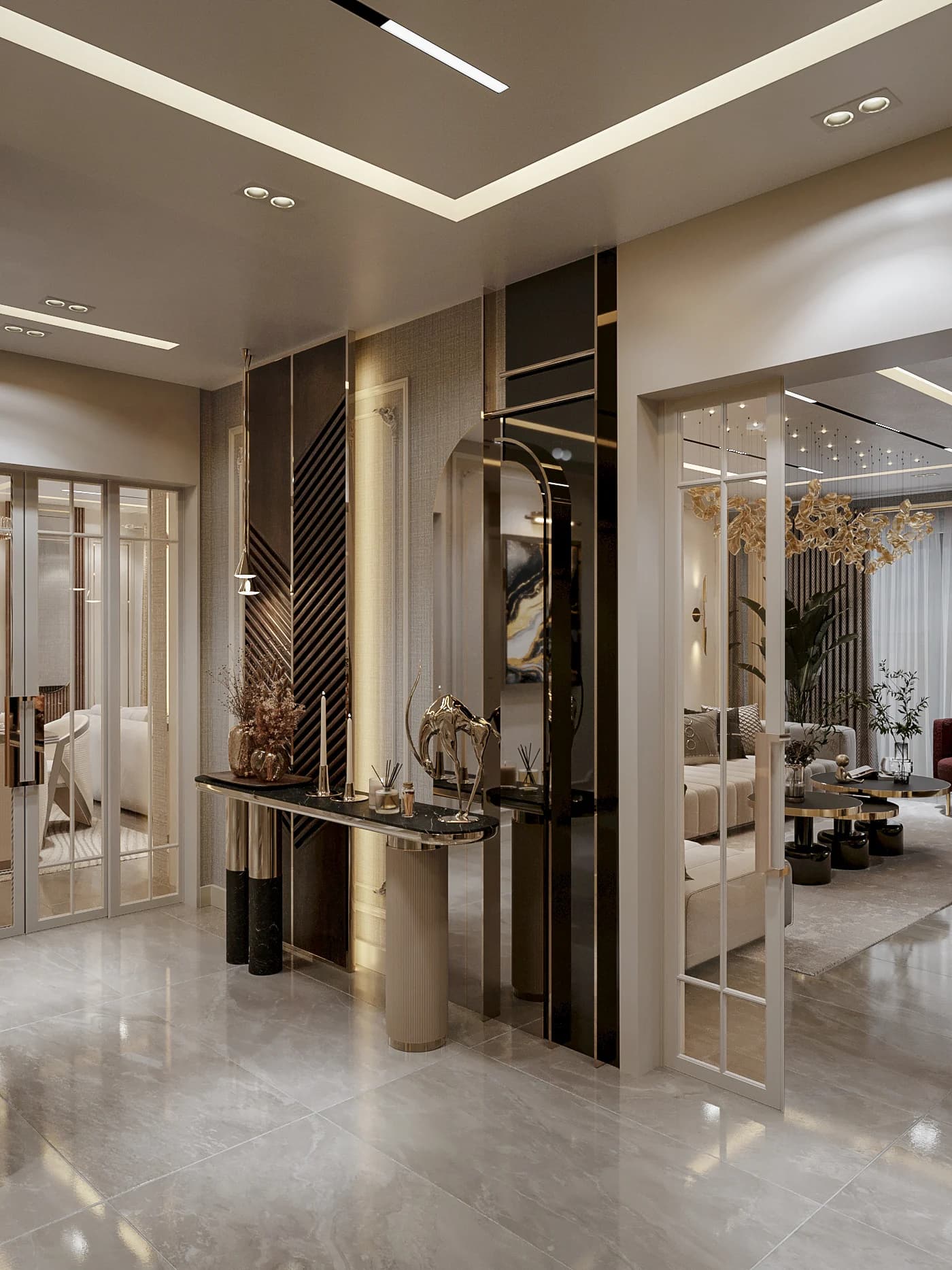 Fulya Koç Villa — hol görselleştirmesi