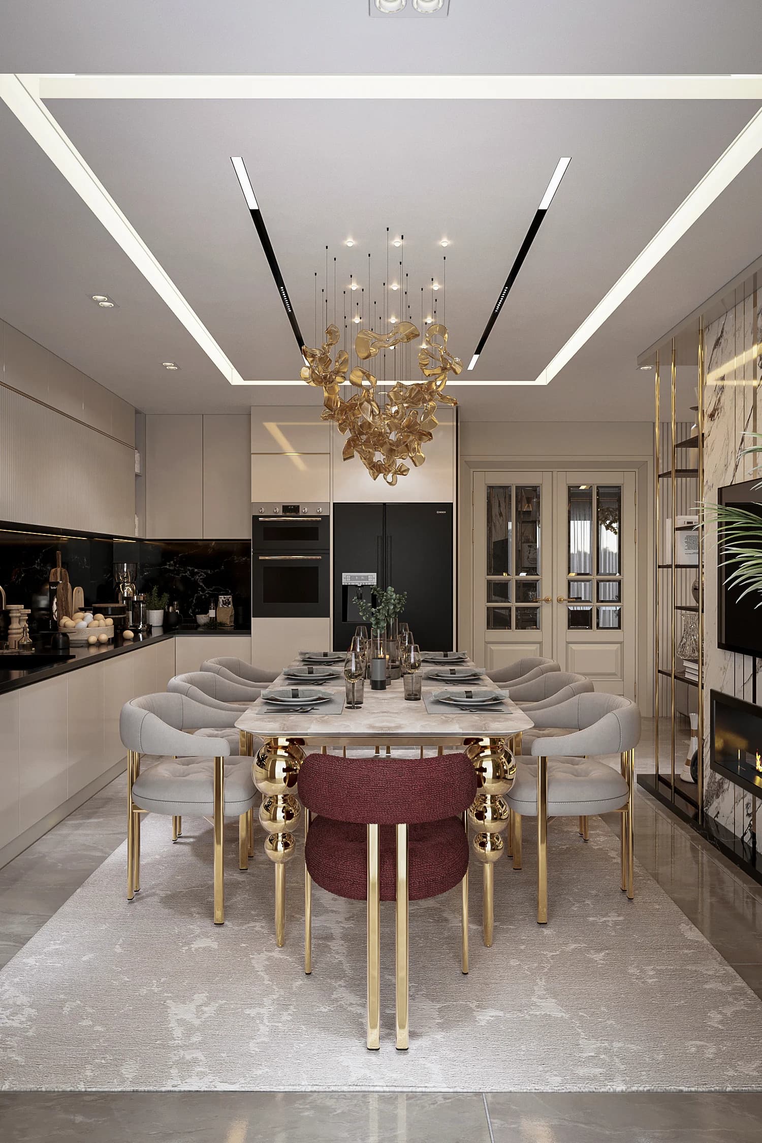 Fulya Koç Villa — mutfak görselleştirmesi