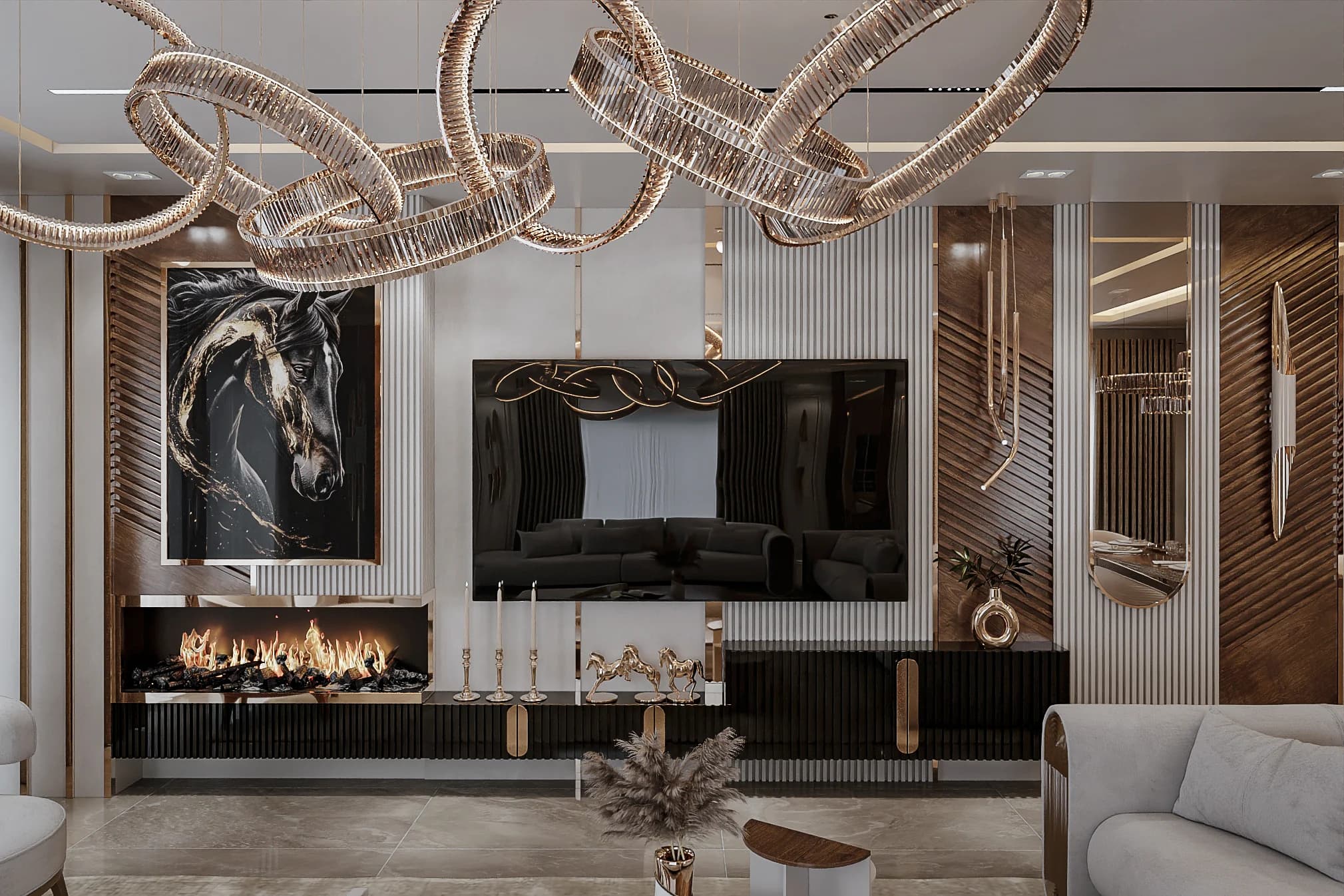 Fulya Koç Villa — salon görselleştirmesi