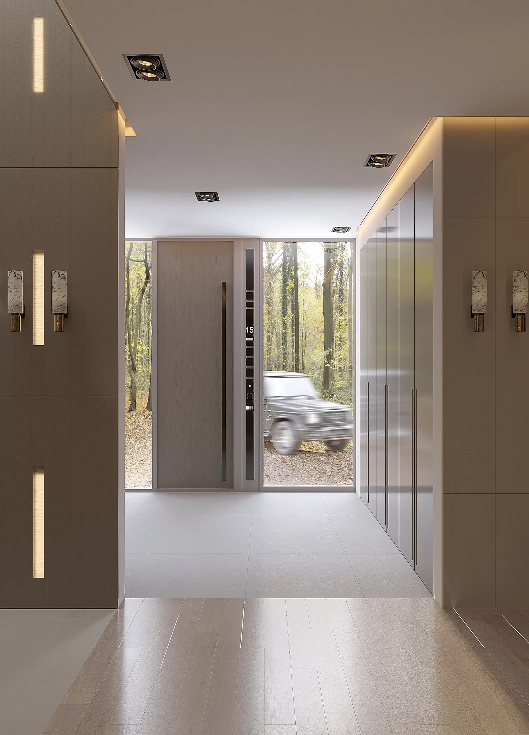 Havva Akbilen Villa / Almanya — giriş ve hol görselleştirmesi
