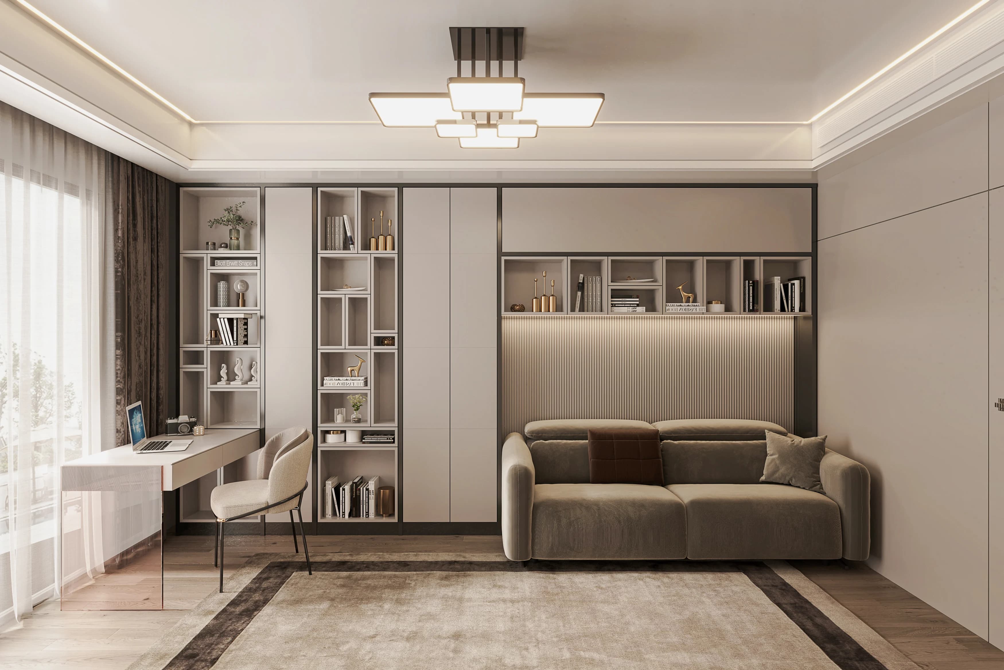 Havva Akbilen Villa / Almanya — çalışma odası görselleştirmesi