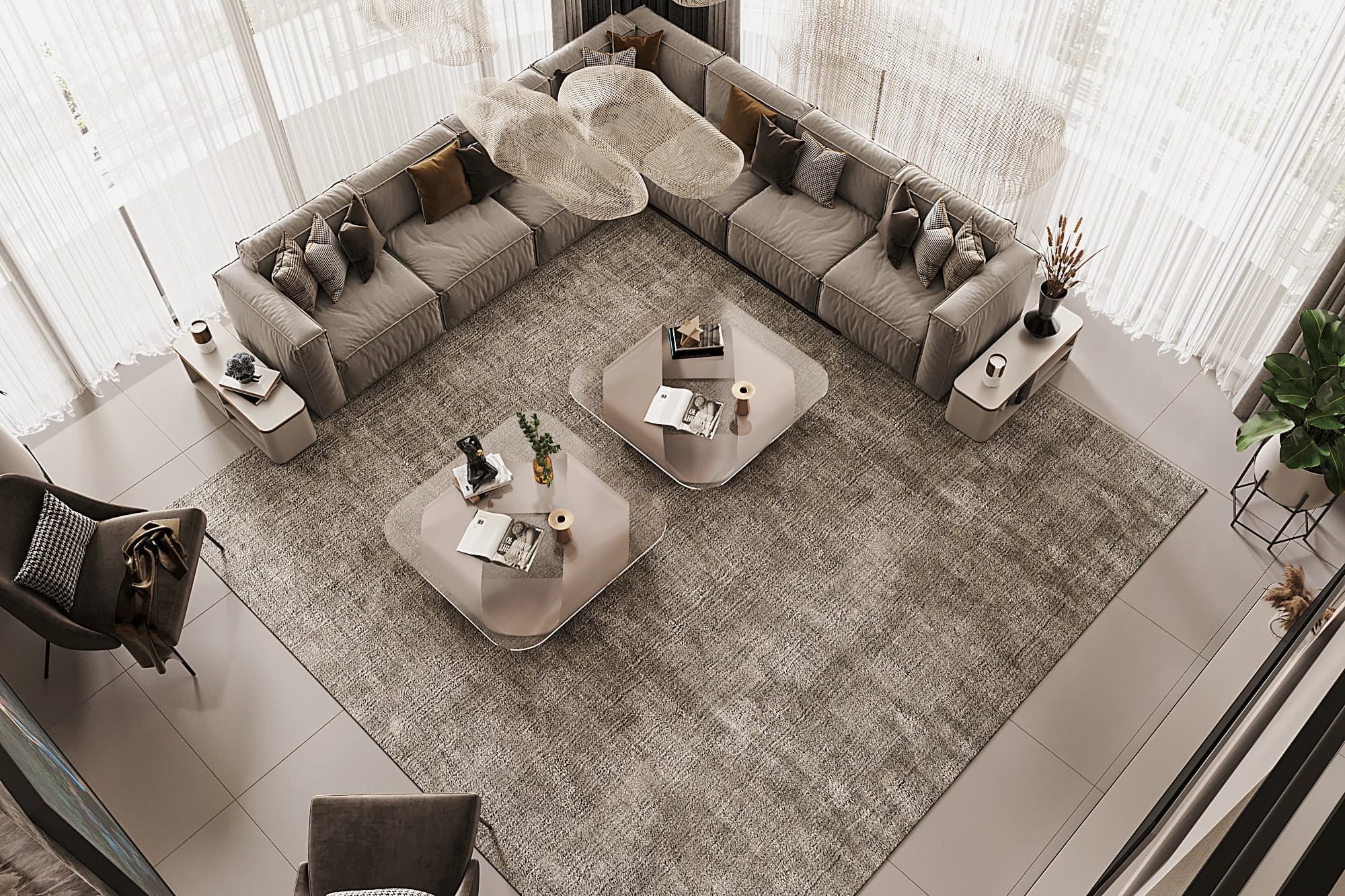 Havva Akbilen Villa / Almanya — salon görselleştirmesi