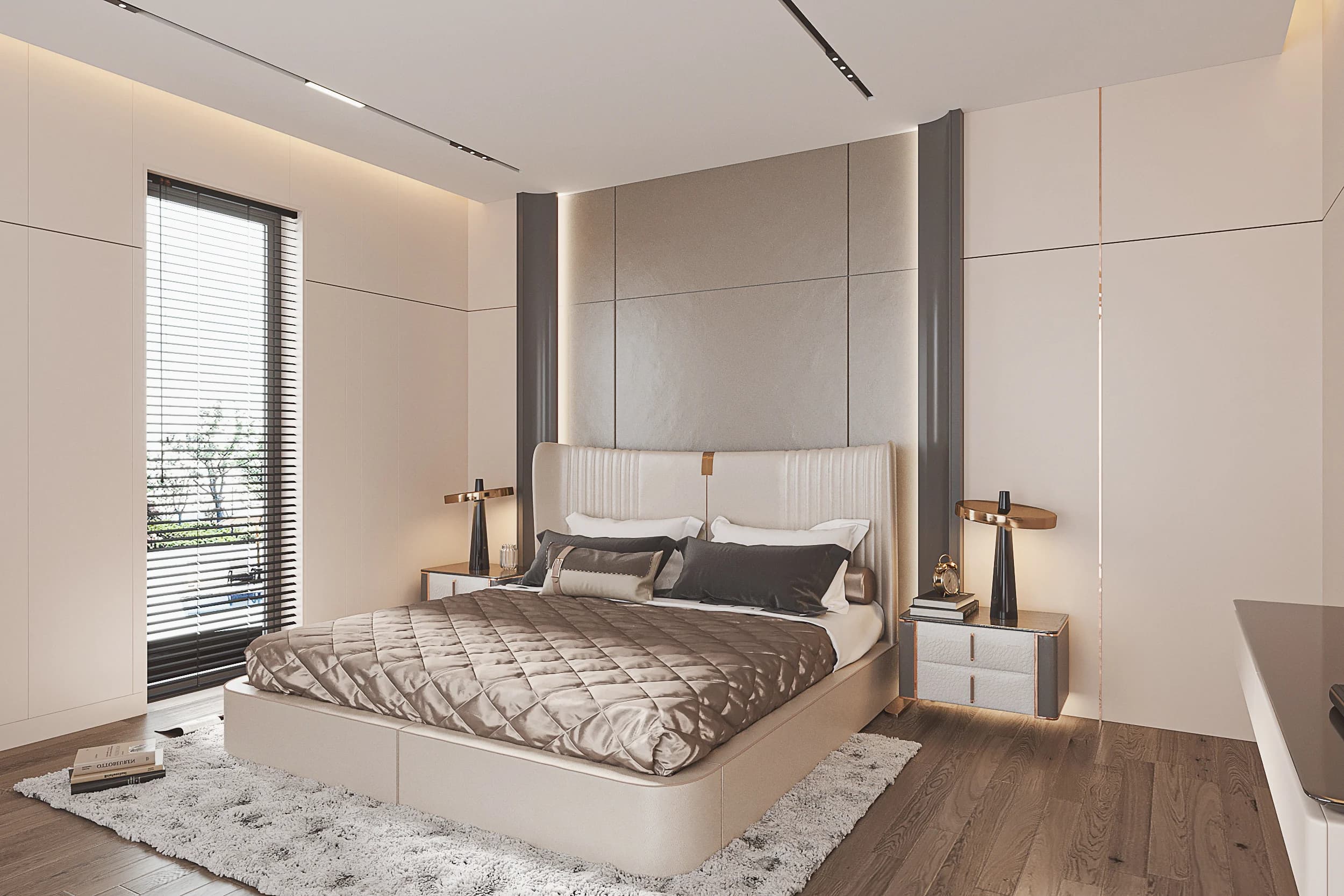 Havva Akbilen Villa / Almanya — yatak odası görselleştirmesi