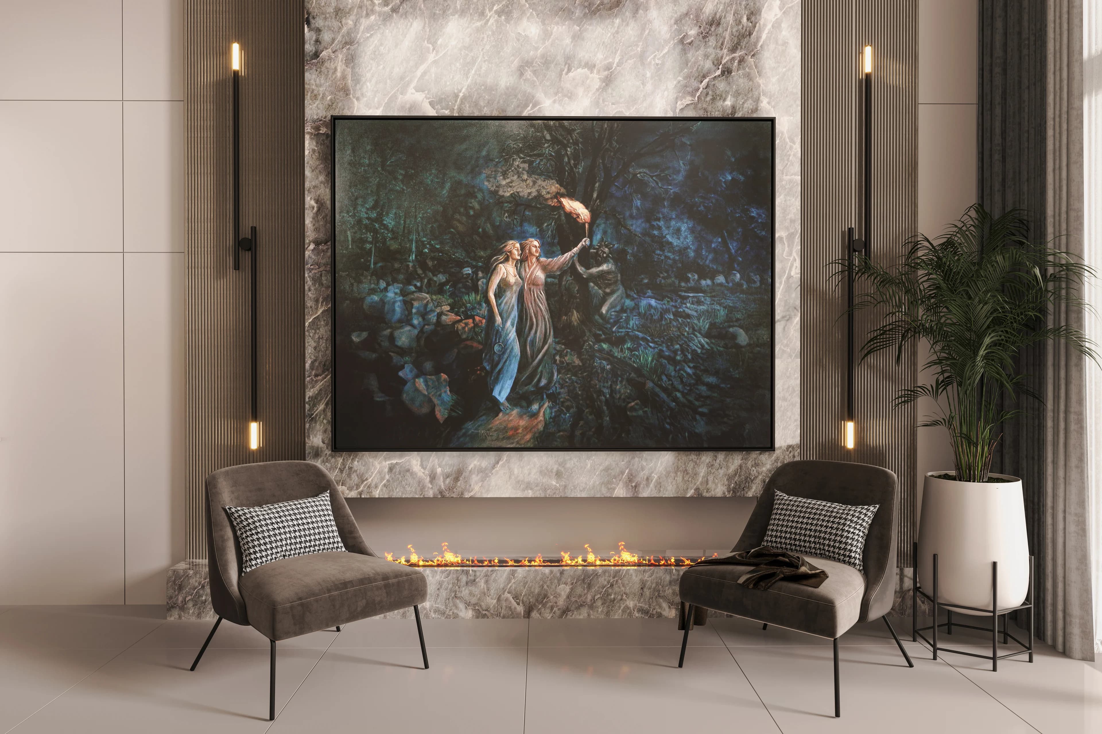 Havva Akbilen Villa / Almanya — salon görselleştirmesi