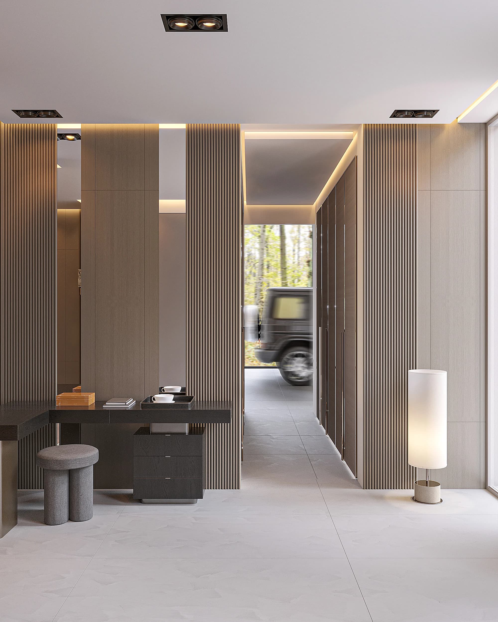 Havva Akbilen Villa / Almanya — giriş ve hol görselleştirmesi