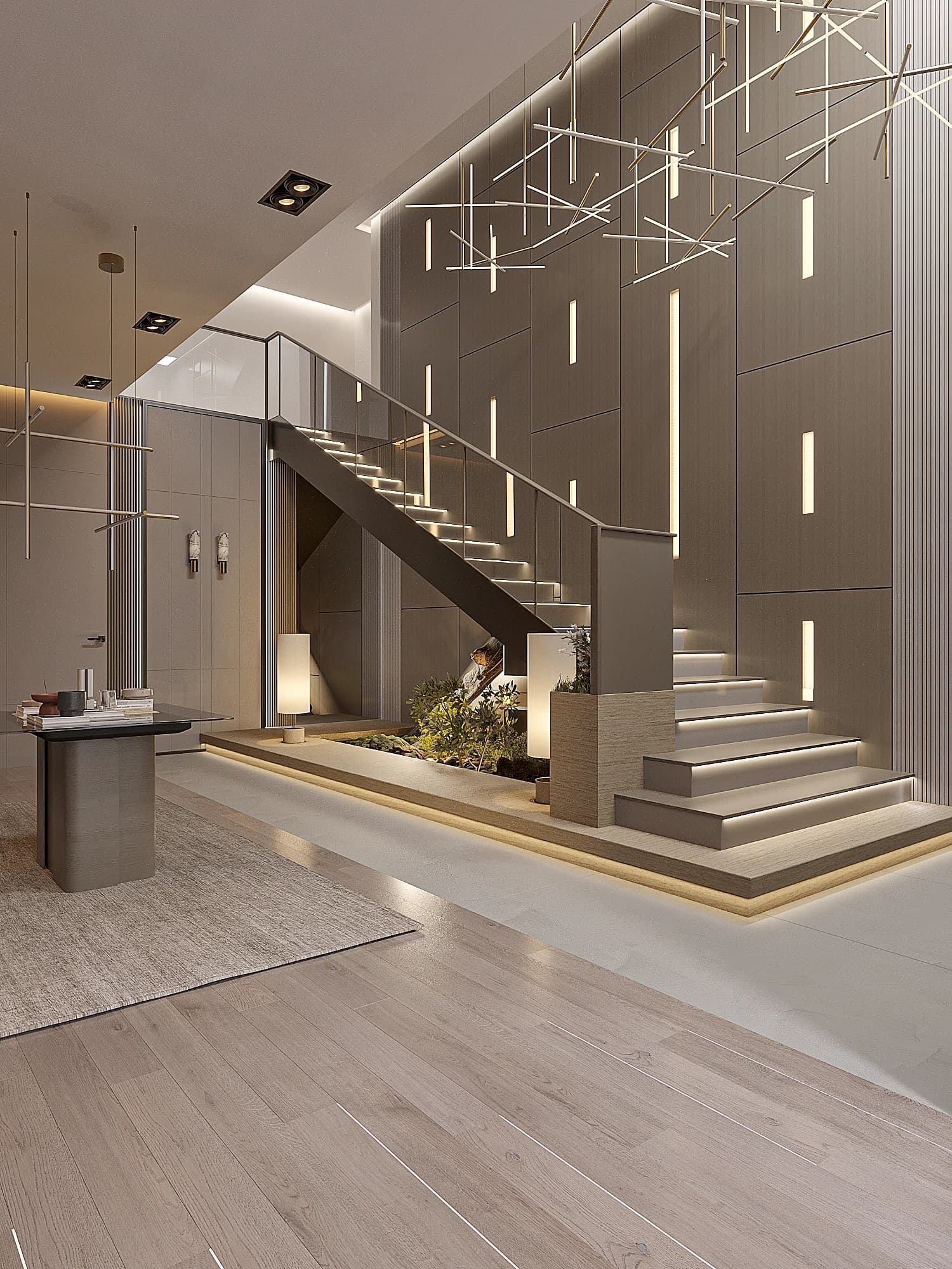 Havva Akbilen Villa / Almanya — giriş ve hol görselleştirmesi