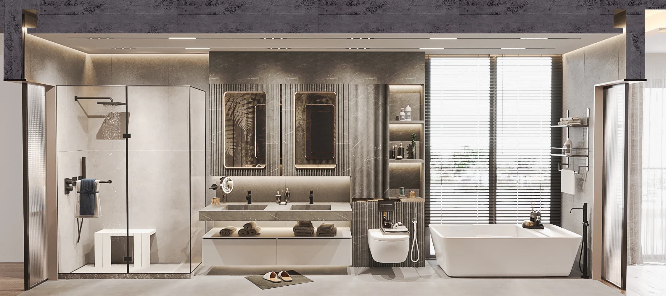 Havva Akbilen Villa / Almanya — banyo görselleştirmesi