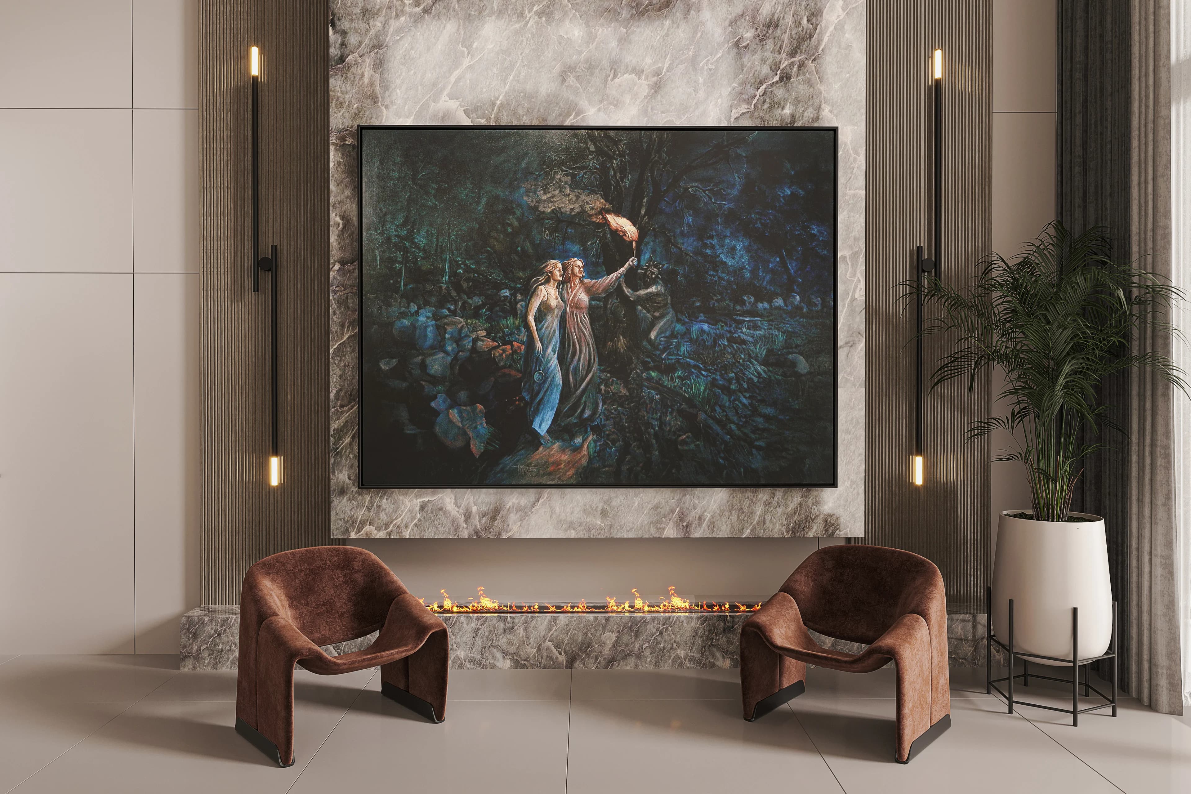 Havva Akbilen Villa / Almanya — salon görselleştirmesi