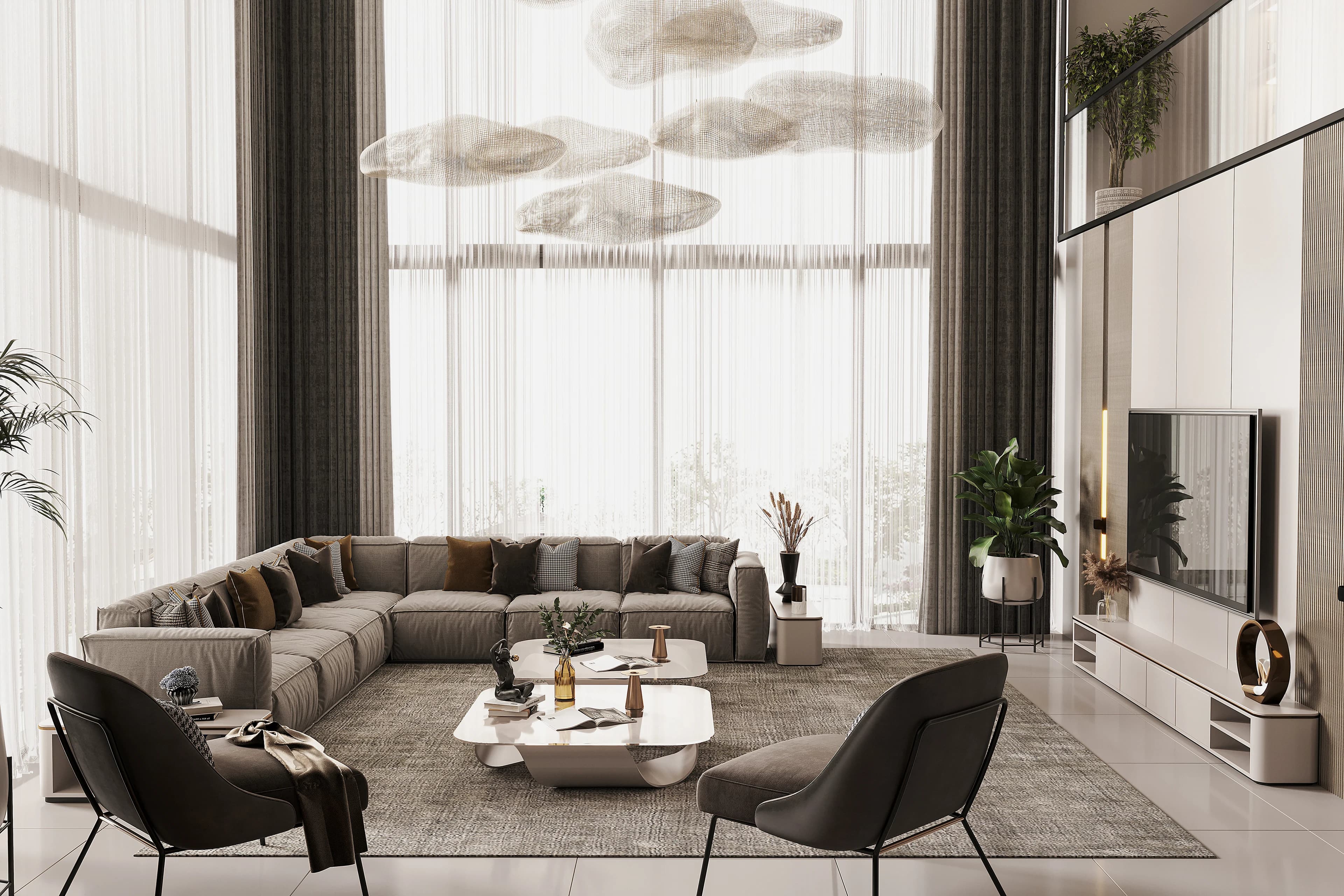 Havva Akbilen Villa / Almanya — salon görselleştirmesi