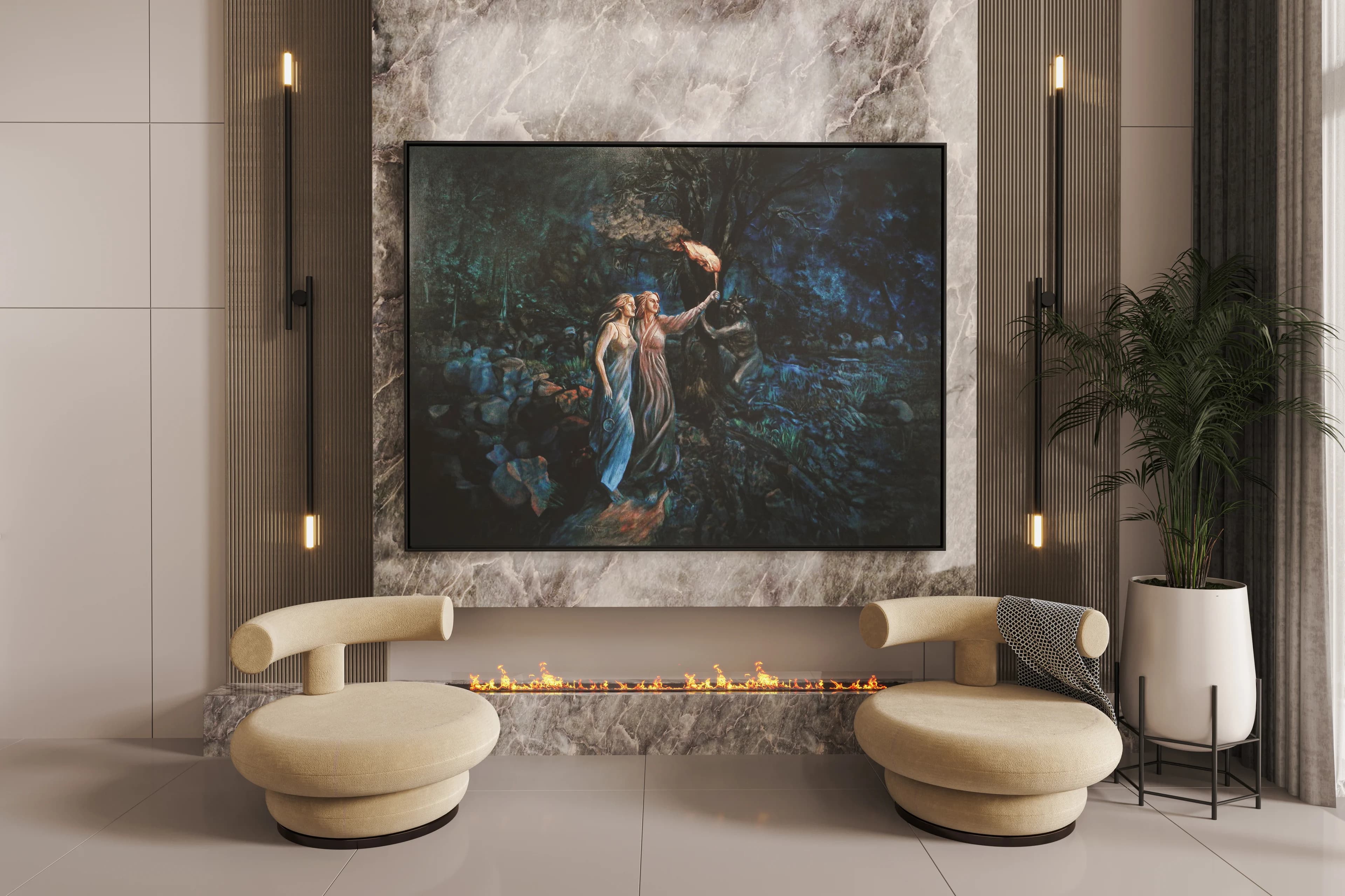 Havva Akbilen Villa / Almanya — salon görselleştirmesi