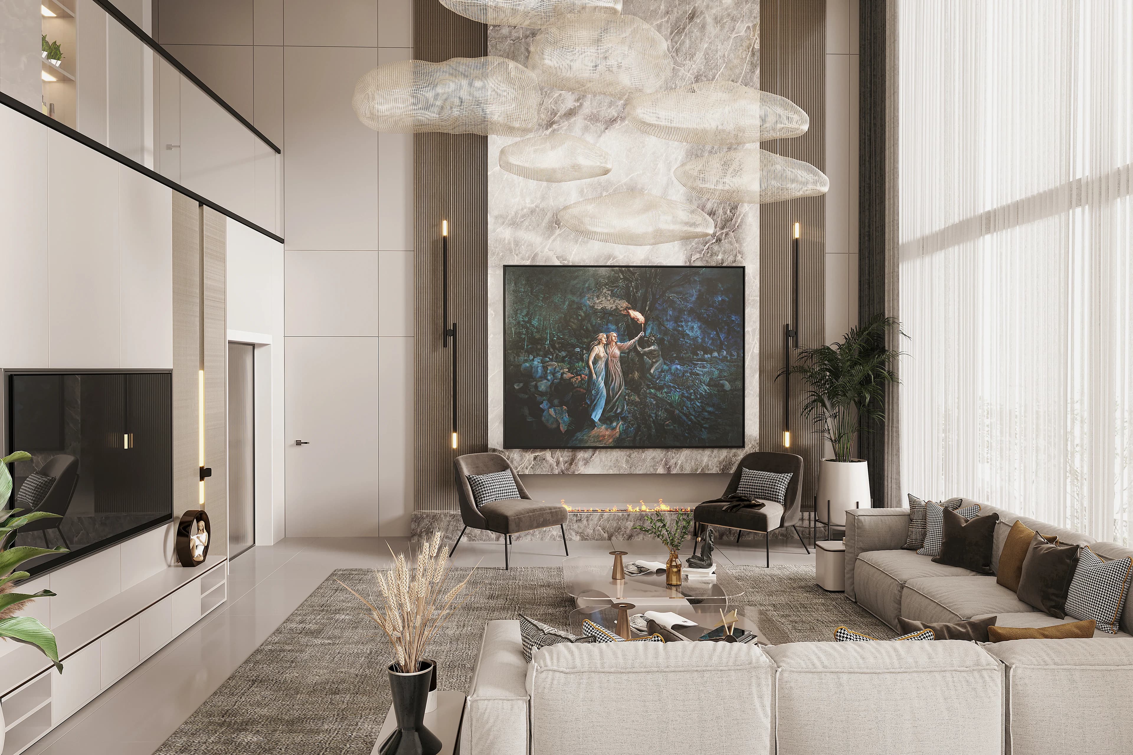 Havva Akbilen Villa / Almanya — salon görselleştirmesi