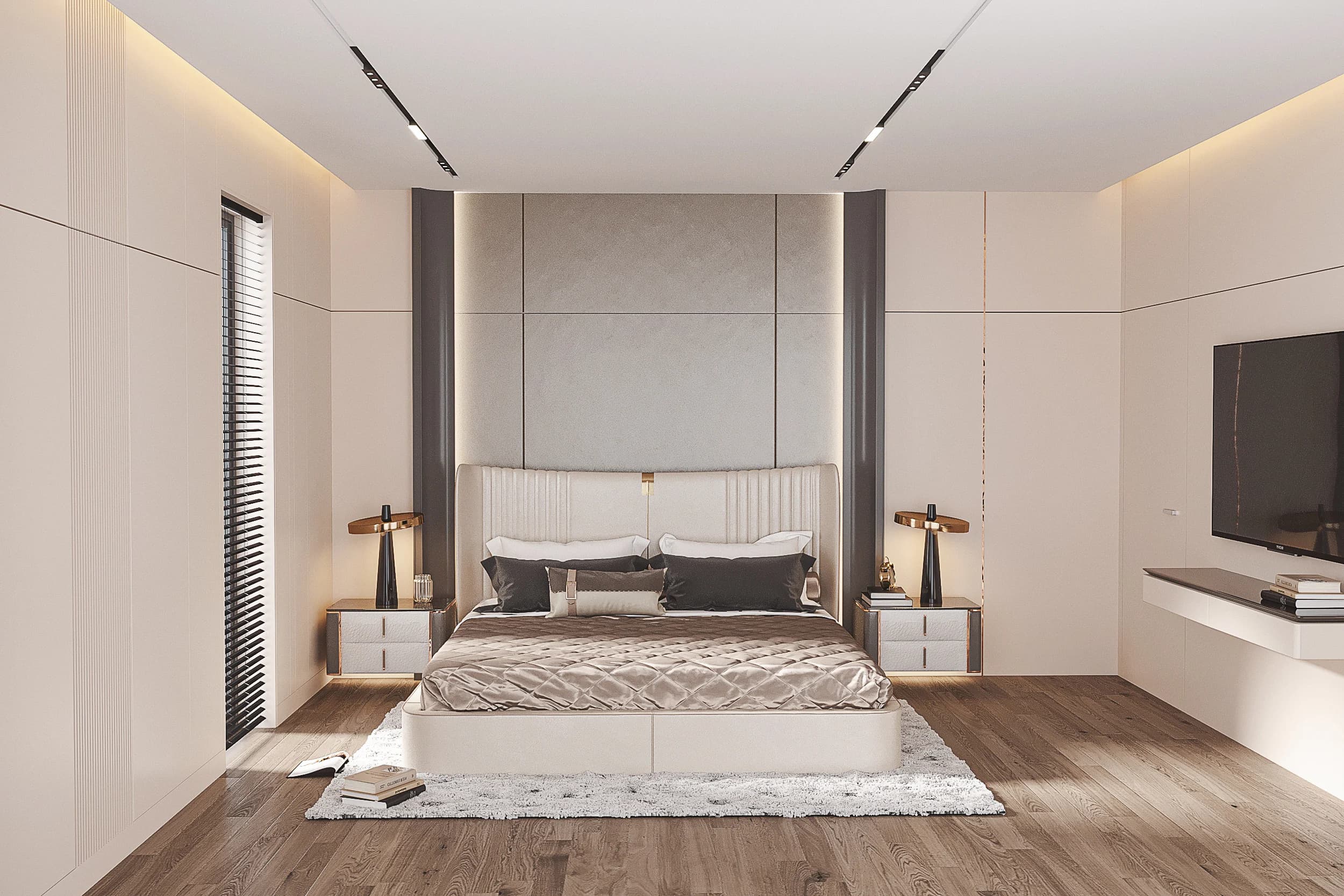 Havva Akbilen Villa / Almanya — yatak odası görselleştirmesi