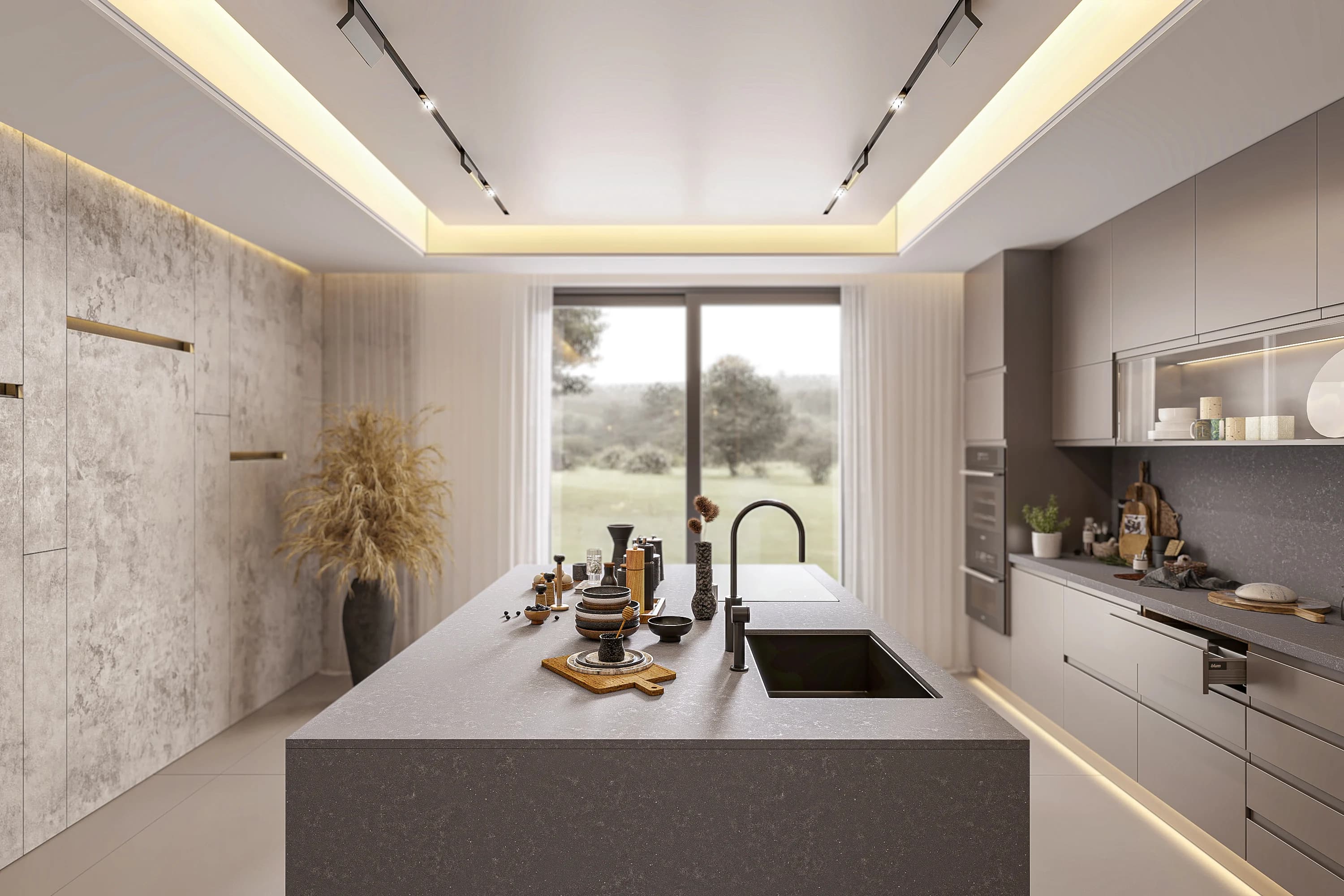 Havva Akbilen Villa / Almanya — mutfak görselleştirmesi