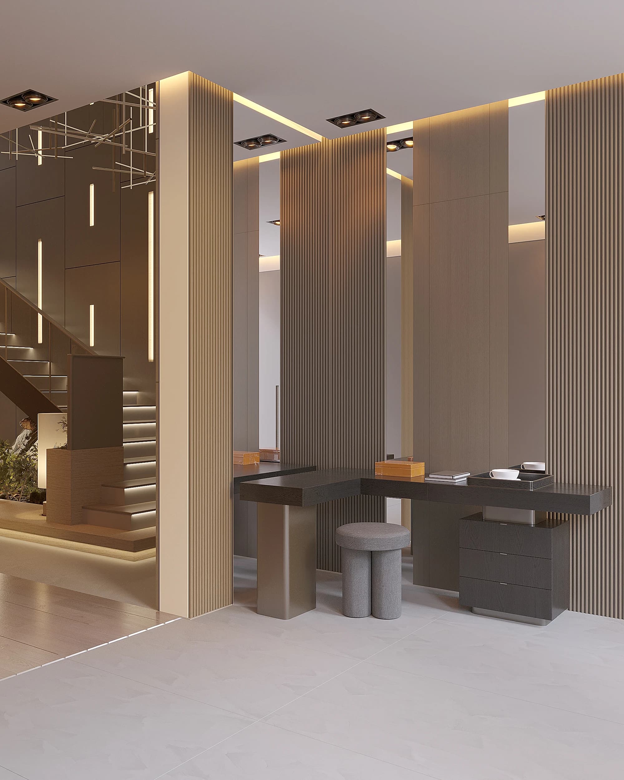 Havva Akbilen Villa / Almanya — giriş ve hol görselleştirmesi