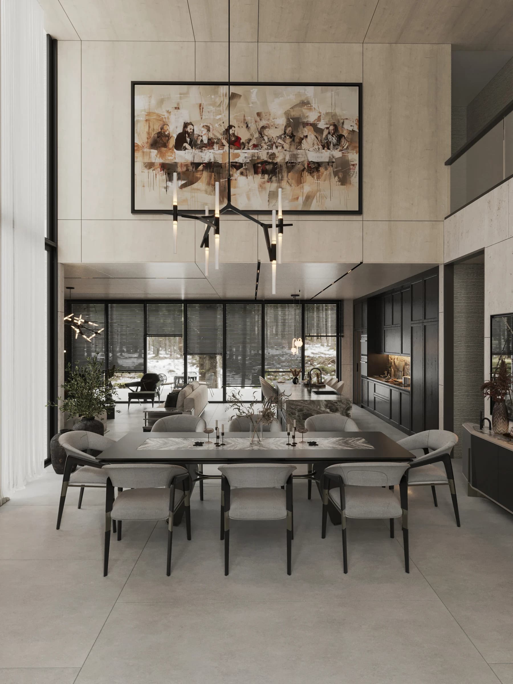 Kanada Villa / Yaşam alanı — mutfak görselleştirmesi