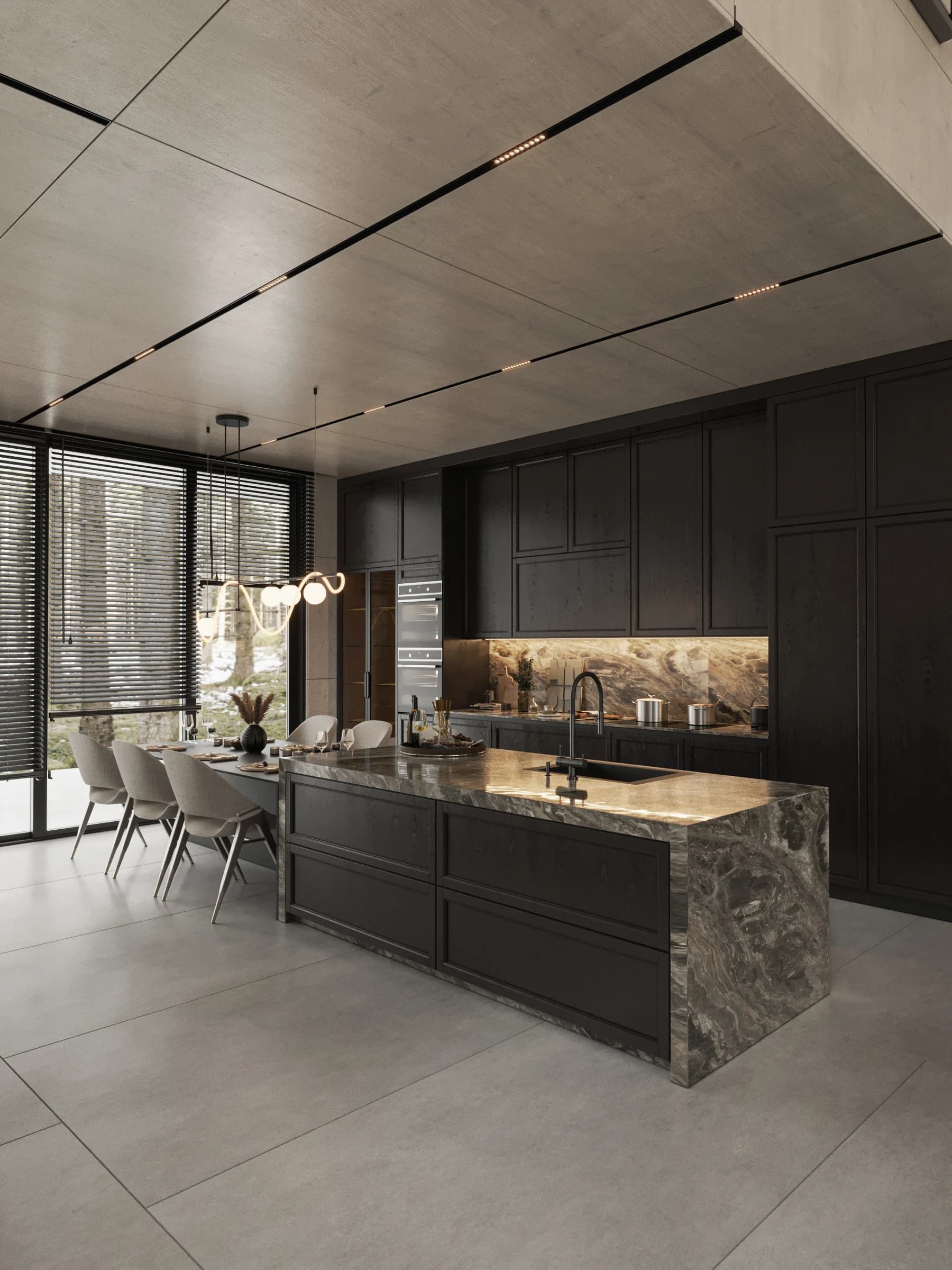 Kanada Villa / Yaşam alanı — mutfak görselleştirmesi