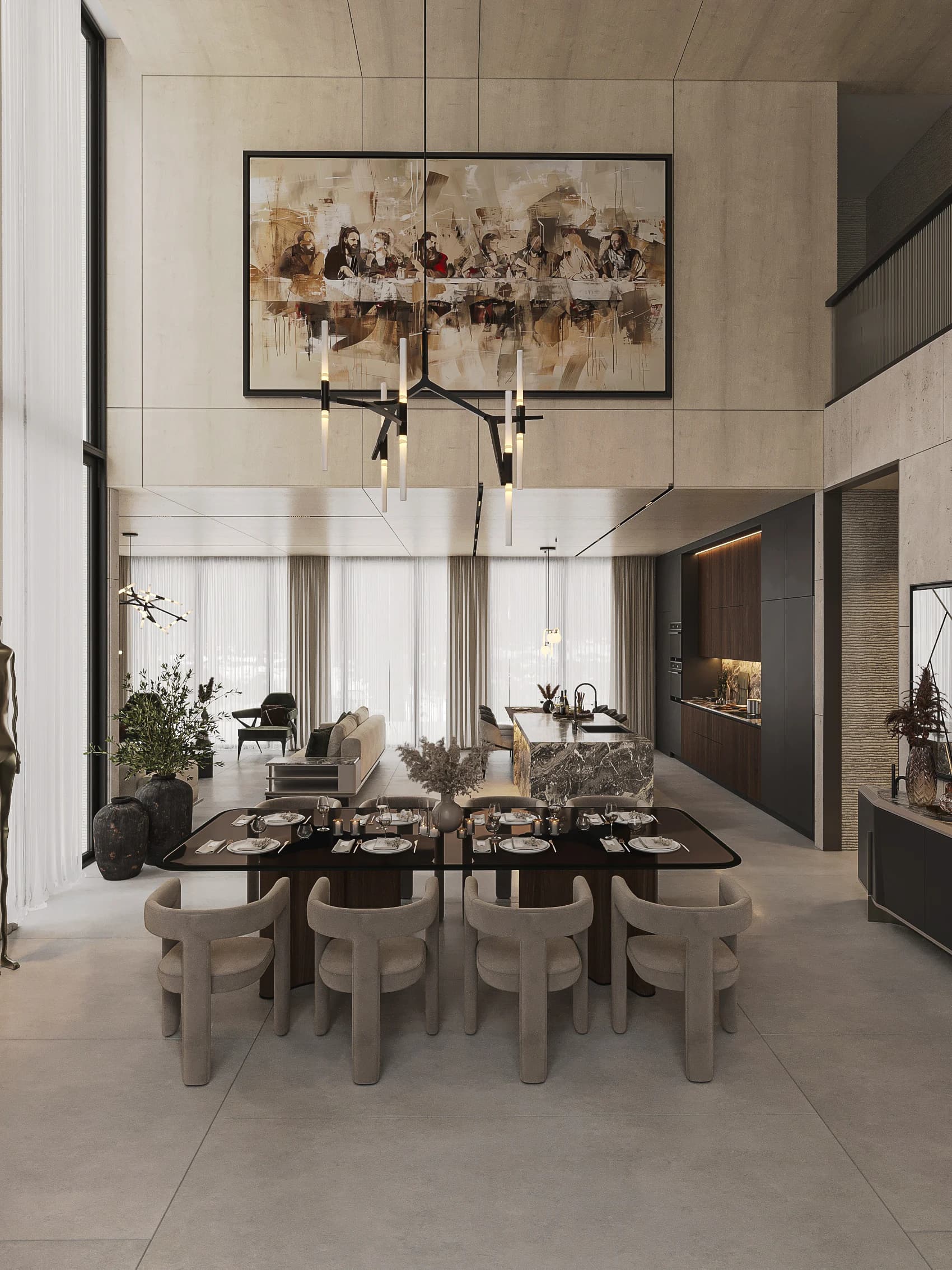 Kanada Villa / Yaşam alanı — mutfak görselleştirmesi