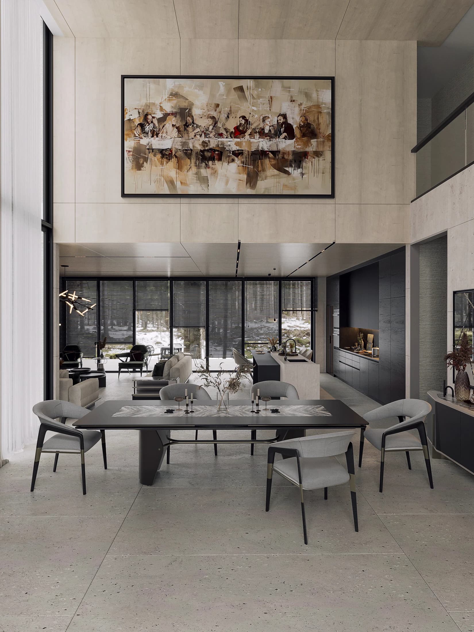 Kanada Villa / Yaşam alanı — mutfak görselleştirmesi
