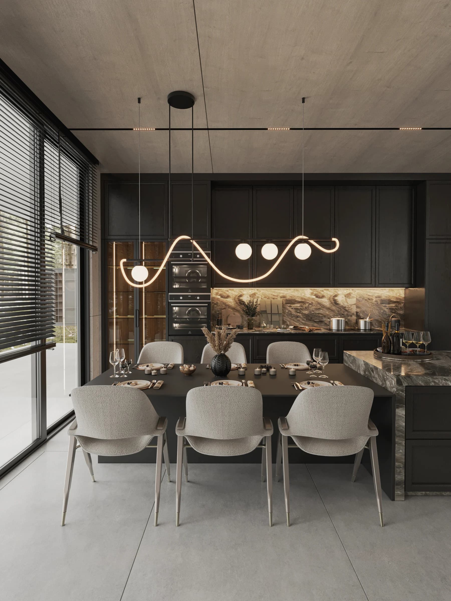 Kanada Villa / Yaşam alanı — mutfak görselleştirmesi
