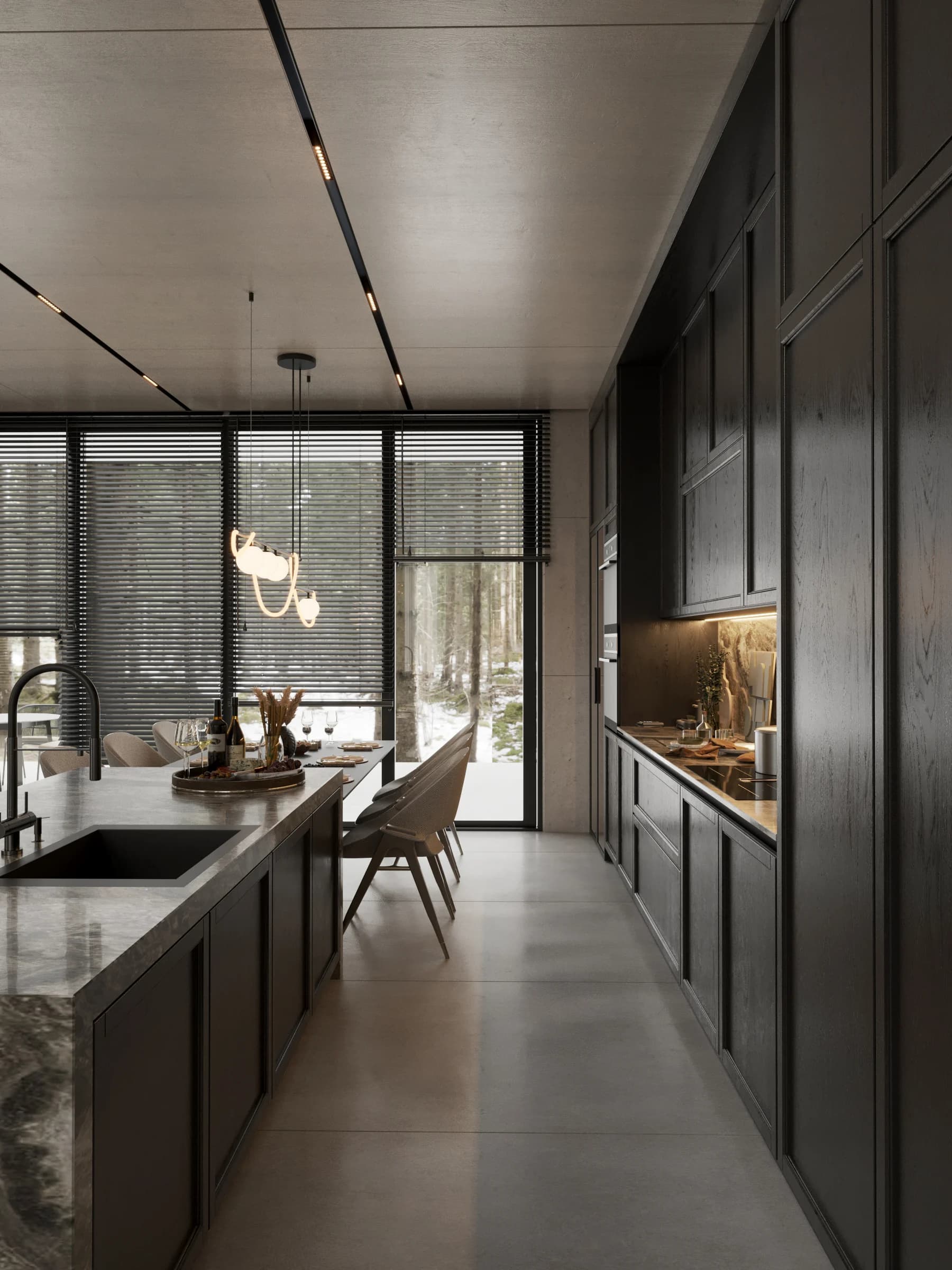 Kanada Villa / Yaşam alanı — mutfak görselleştirmesi