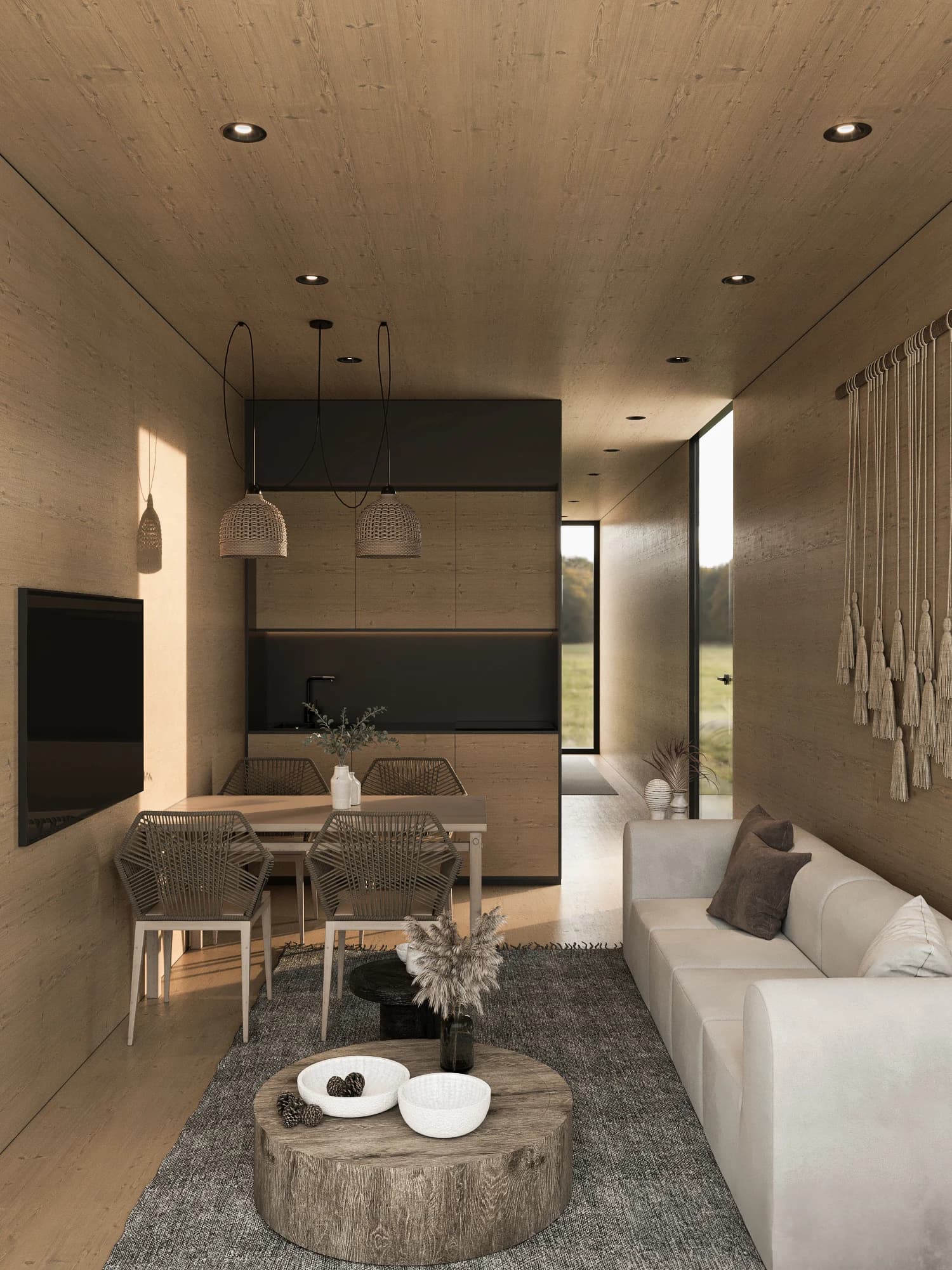 Riba Tiny House — iç mekân görselleştirmesi