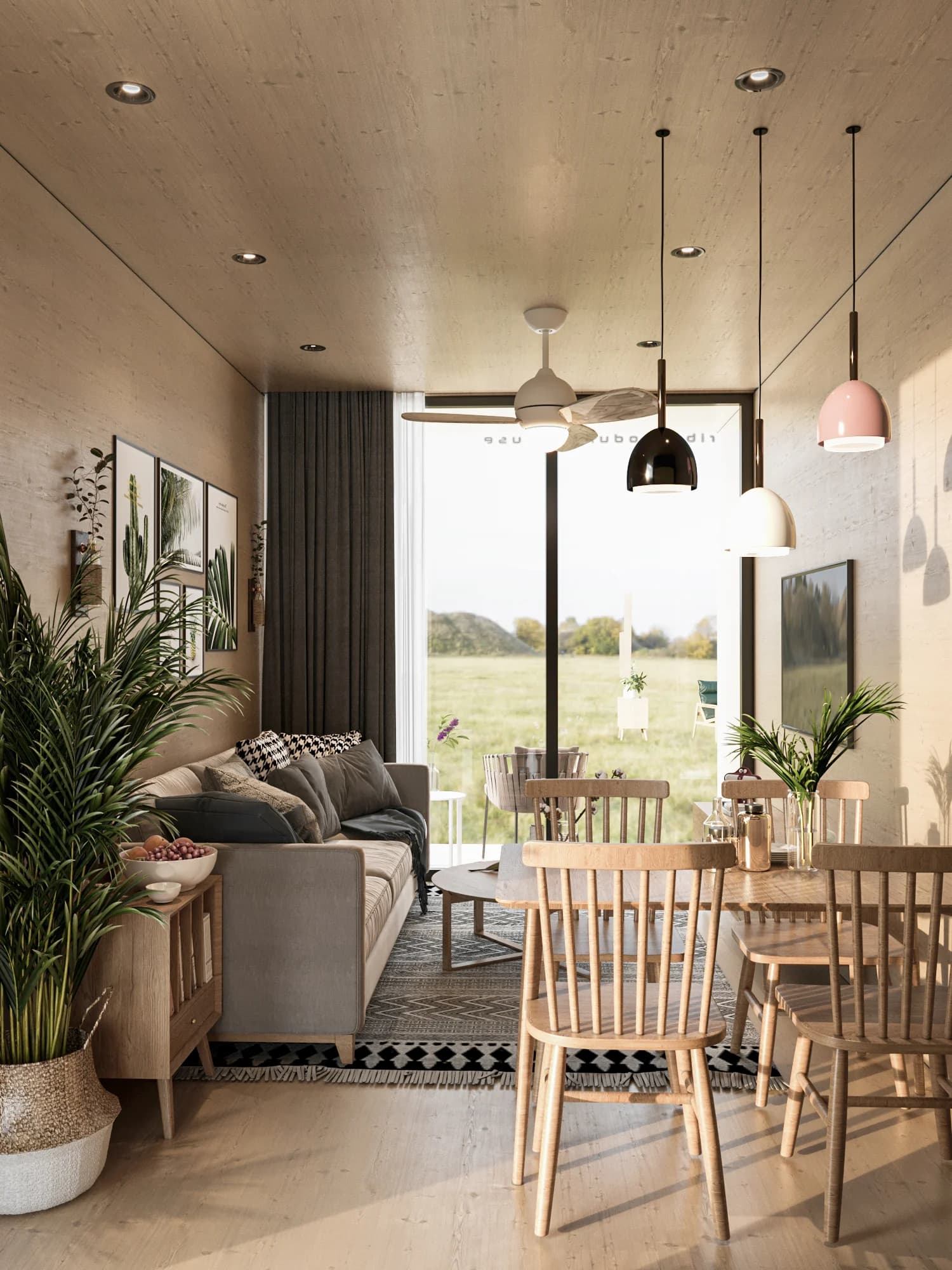 Riba Tiny House — iç mekân görselleştirmesi