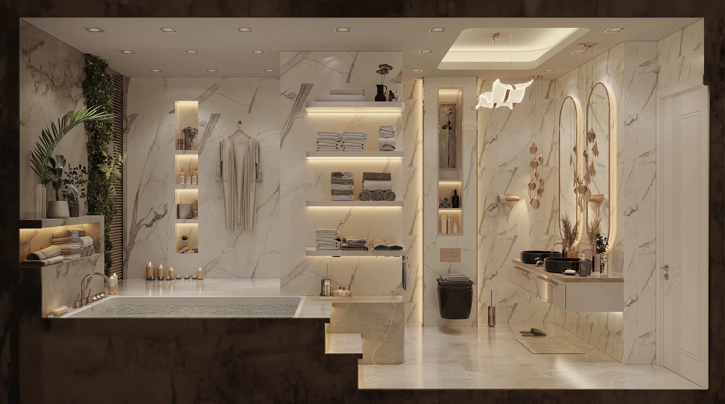 Sinan Akdoğan Villa — banyo görselleştirmesi