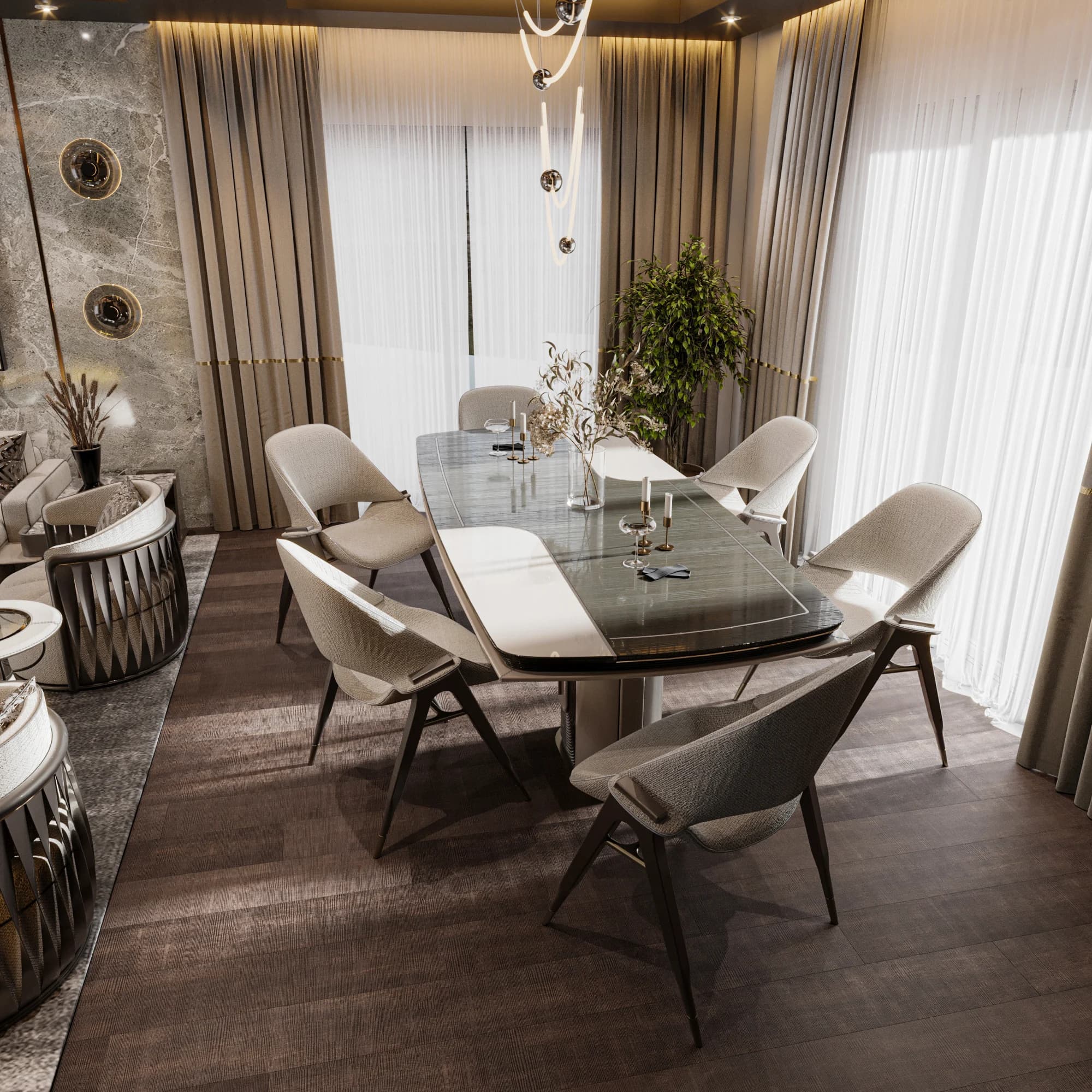 Sinan Akdoğan Villa — salon görselleştirmesi