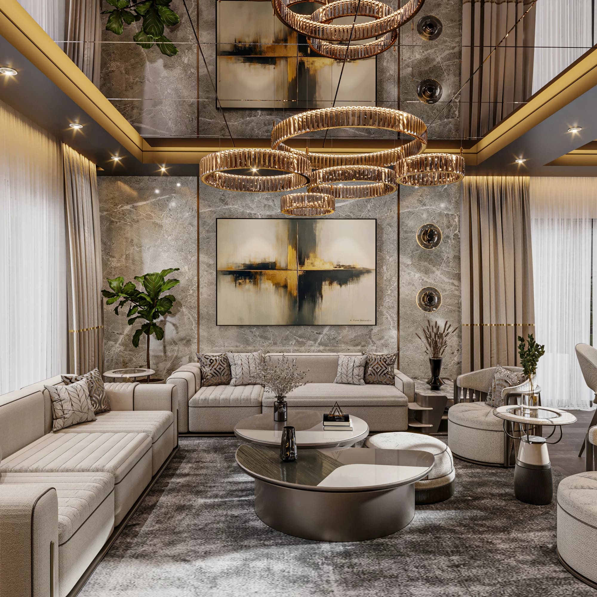 Sinan Akdoğan Villa — salon görselleştirmesi