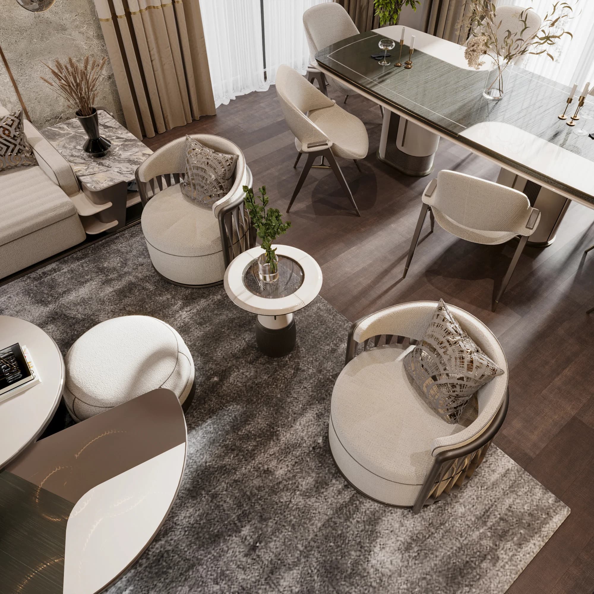 Sinan Akdoğan Villa — salon görselleştirmesi