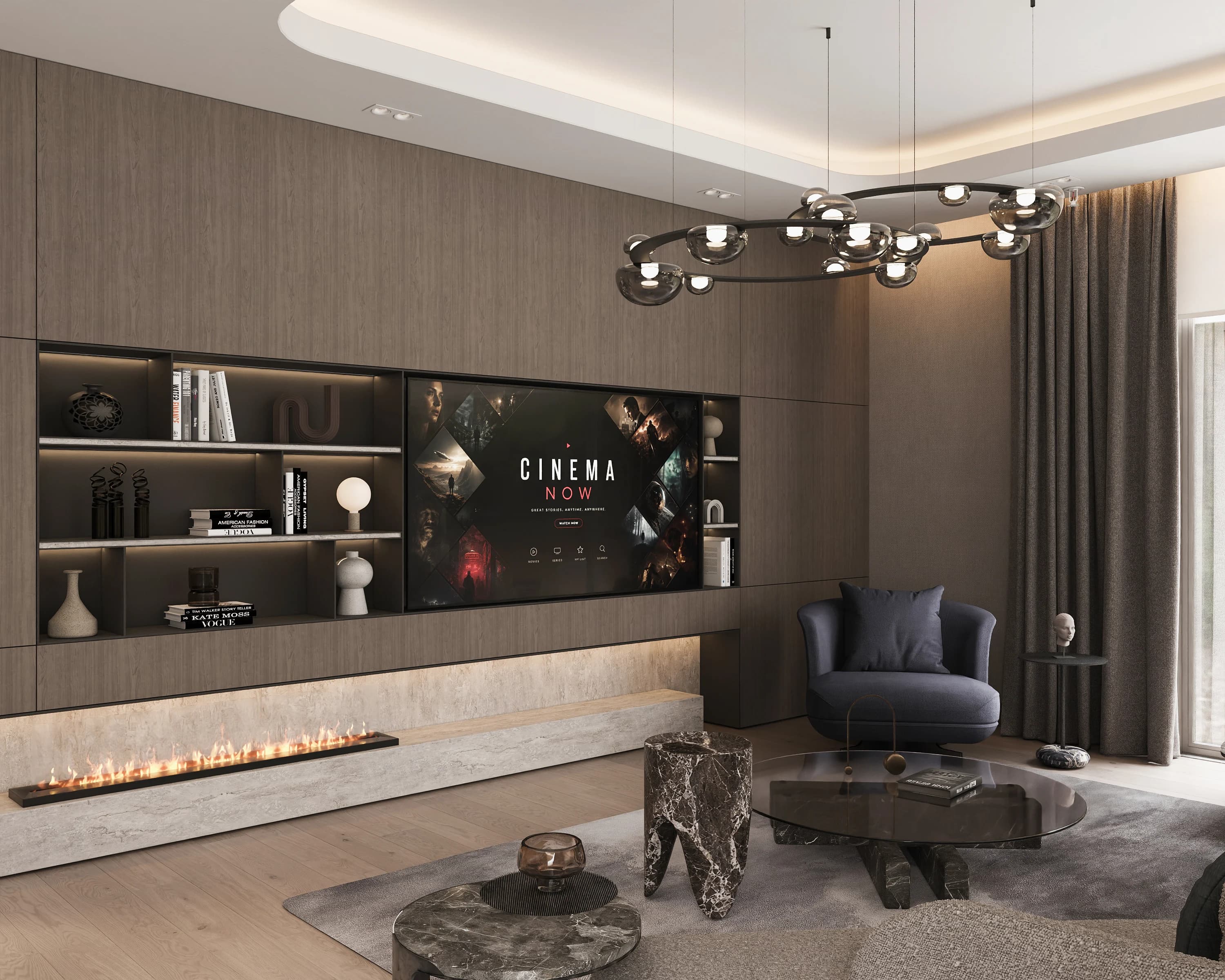 Tona Life — örnek daire · salon ve hol görselleştirmesi