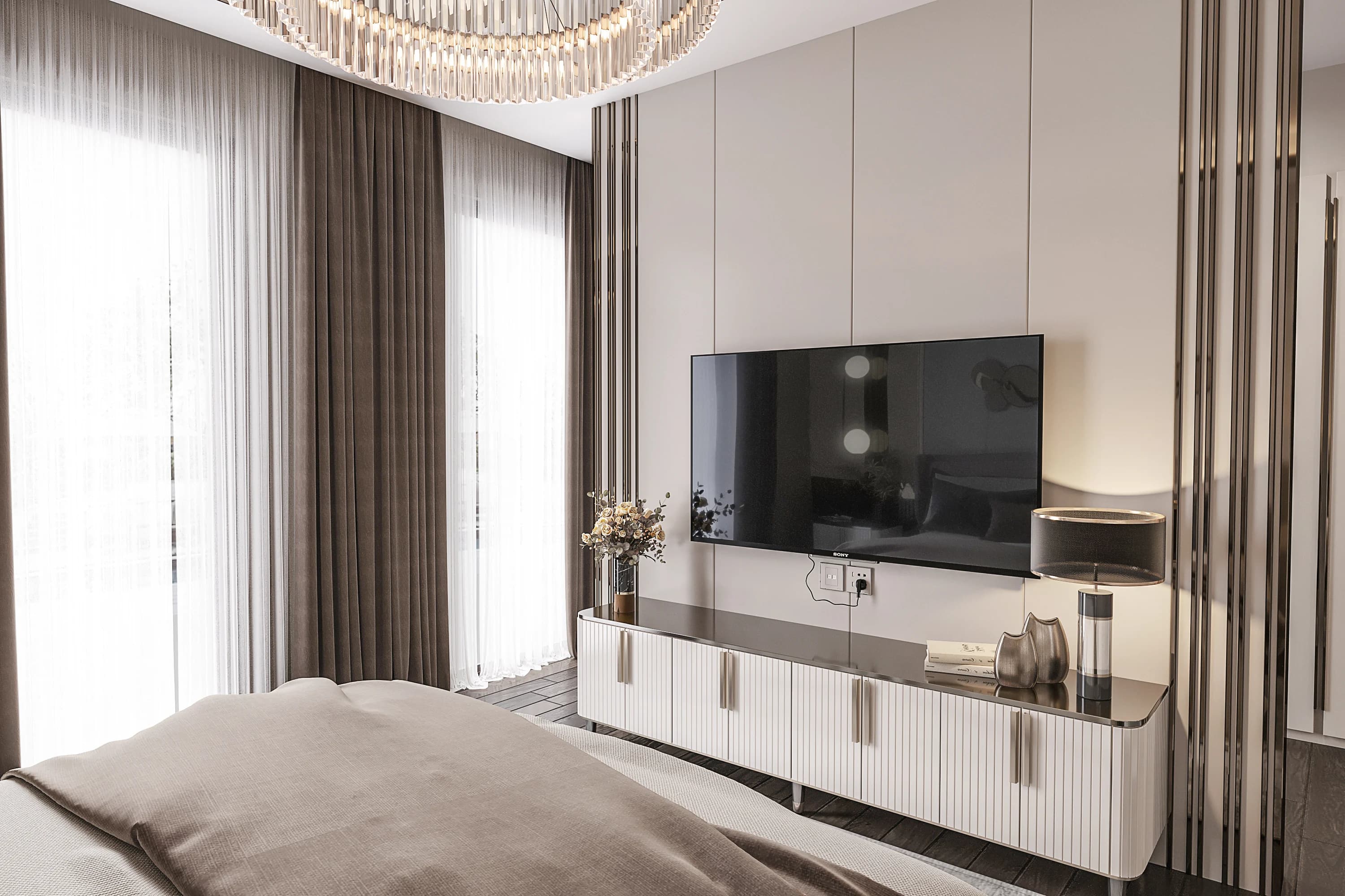 West Marina Villa / İstanbul — yatak odası görselleştirmesi
