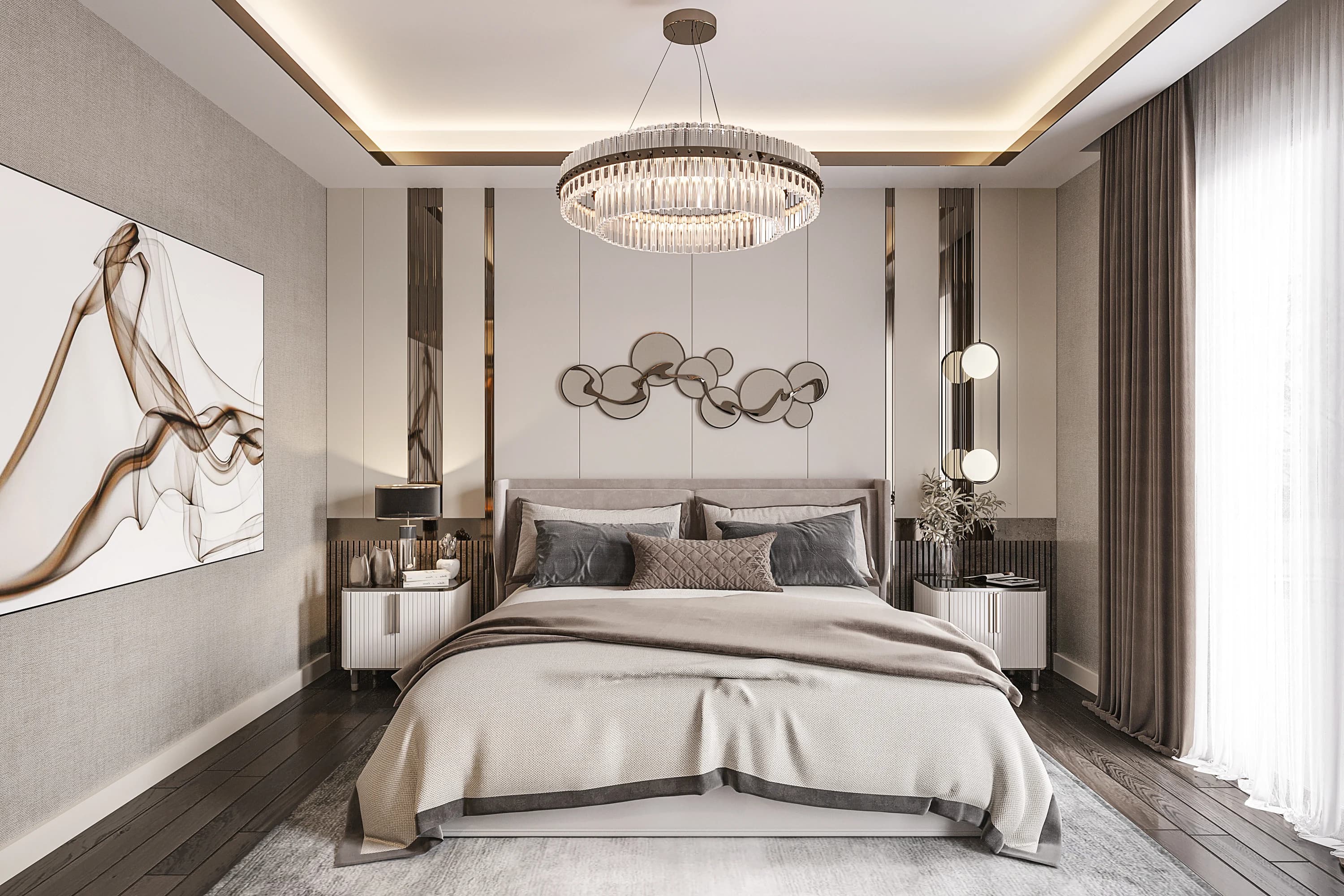 West Marina Villa / İstanbul — yatak odası görselleştirmesi