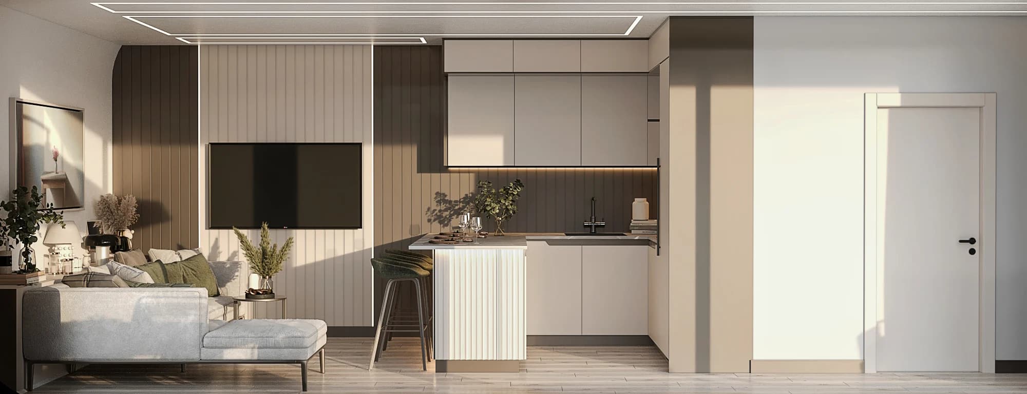 Zago / Tiny House — mutfak görselleştirmesi